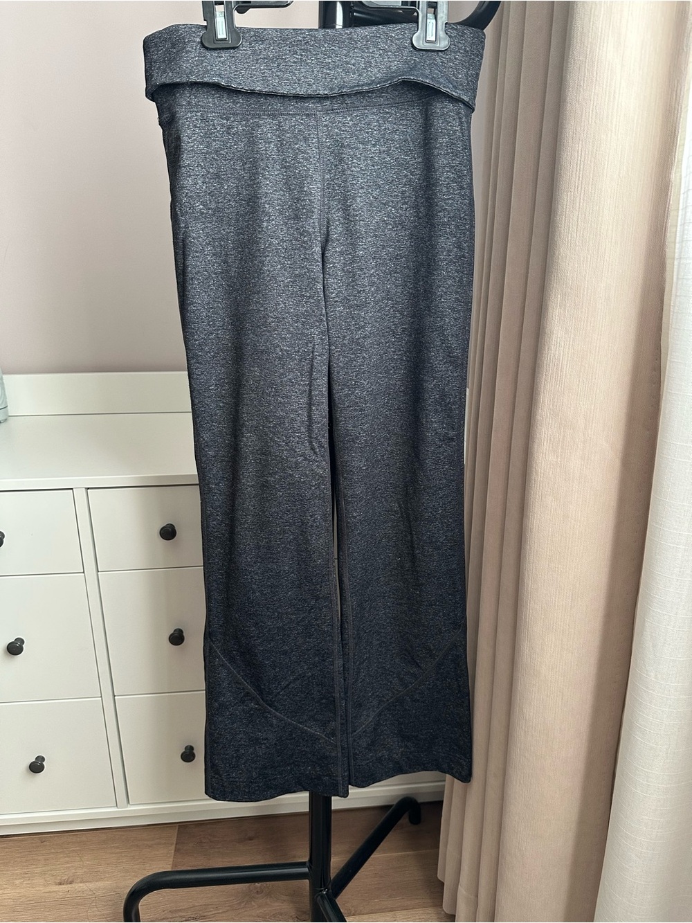 Roots Athletics 73 Collection - Foldover Wide-Leg Yoga Pants - Dark Gray